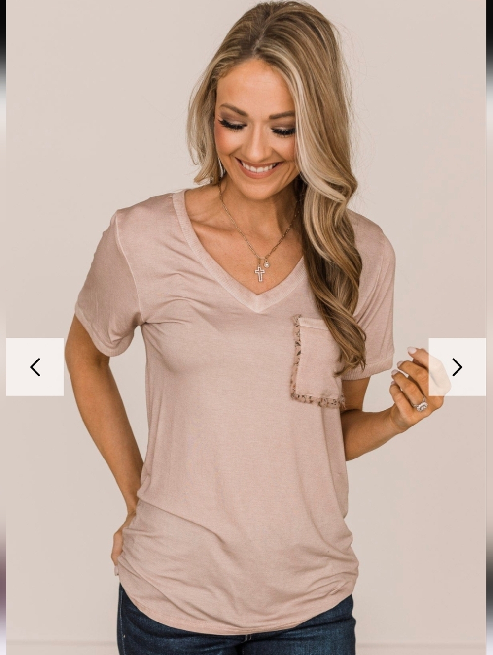 POL Dusty Pink Girly Meets Basic Knit Top Size Medium - Picture 1 of 8